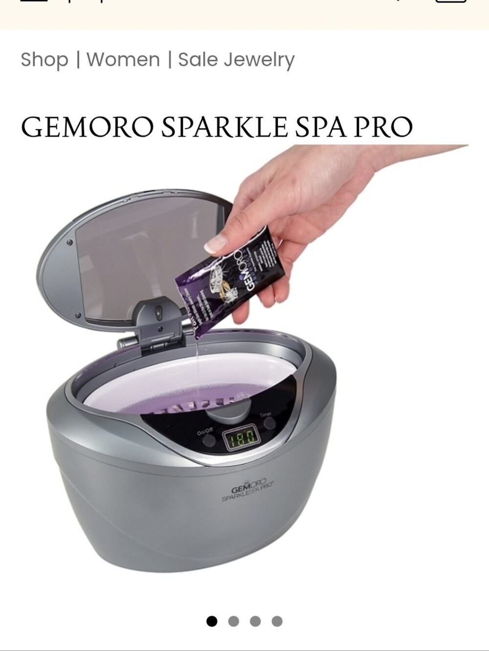 GemOro Sparkle Spa Pro Personal Ultrasonic Jewelry Cleaner